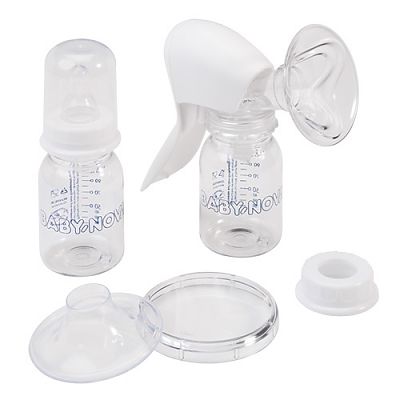Baby Nova Pompa manuala pentru san(capac, con din silicon, 2 biberoane,1 tetina)