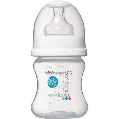 Bebe Confort- Mica Biberon Evidence PP 140 ml tetina din silicon, alb
