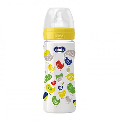 Chicco Biberon Chicco Well Being PP, ironic, 330ml, t.s., flux rapid, 4luni+, 0%BPA