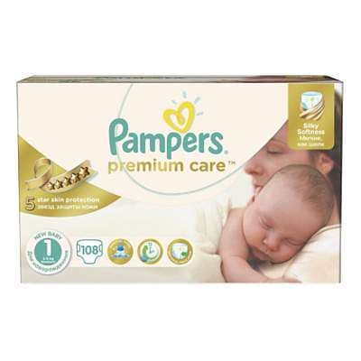 Pampers Scutece nr. 1 Premium Care Newborn, 2-5 kg, 108 bucati