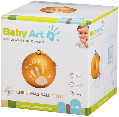 Baby Art Christmas Ball GOLD